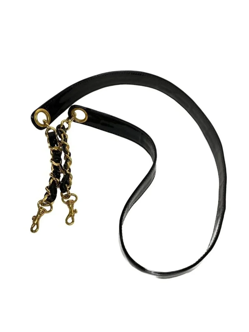 Chanel Handbag Stitch Black Gold Ball Charm Leather